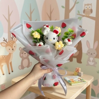 Buket Bunga Rajut Tangan, Rangkaian Mawar Pernikahan Multi Warna, Hadiah Elegan Ramah Lingkungan untuk Hari Ibu Halloween