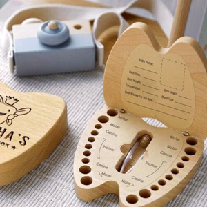 Tùy chỉnh đánh bóng bằng gỗ răng Cổ Tích hộp cá nhân bé giữ răng cho bé trai và bé gái độc đáo bé răng lưu niệm - Product Image 2