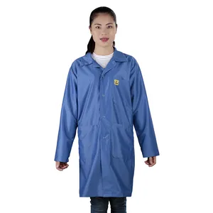 Чистая комната esd лабораторное пальто темно-синяя Антистатическая рабочая одежда/униформа
