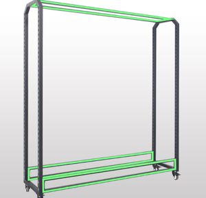 Di chuyển kim loại Rack hiển thị cho siêu thị Kệ vải dệt toàn Bộ cuộn lụa Giá bánh xe Thảm khăn trải bàn hiển thị lưu trữ - Product Image 3