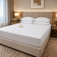 Drap-housse uni blanc doux et agréable pour la peau, 100 % coton, couleur unie, taille Queen, avec taie d'oreiller