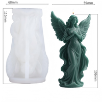 3D Traumhafte Geflügelte Göttin Silikonform für Kerzen, Engel-Mädchen-Form Wachsform für DIY Handgemachte Seife, Gips, Harz-Statue, Heimdekoration