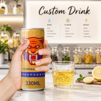 Boisson Énergisante Personnalisée OEM Prête à Boire, Saveur Jus de Fruits, Fonctionnelle, Enrichie en Taurine et Vitamines, en Canettes 250ml