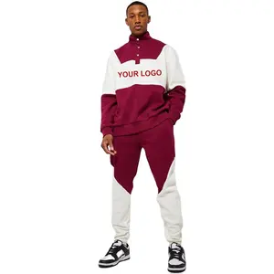 2023 Custom Two Piece Sweatpants Sets Fleece Winter Sweatsuit Mens Oversized Streetwear Tracksuit