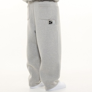 Pantalones Jogger para Hombre, Color Blanco Grisáceo, Bordados, Cintura Media, Tejido Grueso, Cintura Elástica, Cierre de Cremallera, Estilo Urbano - Product Image 3