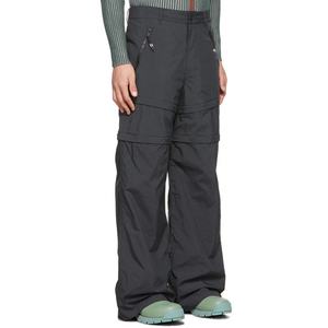 Pantalones de Nylon de Pierna Ancha con Cremallera Desmontable, Estilo Urbano Holgado, Hip Hop, Negros, Personalizados, para Hombre - Product Image 4