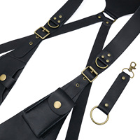 Sac bandoulière rétro antivol en cuir pour homme, pochette de téléphone réglable pour l'extérieur, étui de ceinture pour portefeuille