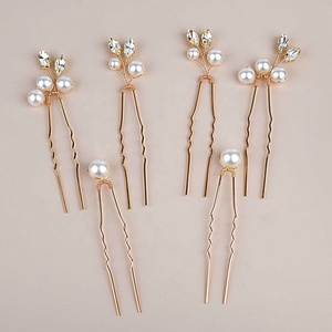 Lot de 6 épingles à cheveux vintage en cristal et perles pour mariée, accessoire de coiffure de mariage - Product Image 5