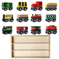 Vendita calda Amazon 12 pezzi train toy boys perfetto treno magnetico in legno regalo set di treni in legno di alta qualità