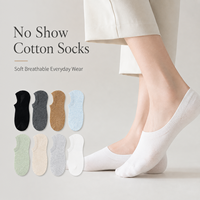 Chaussettes bateau invisibles 100 % coton pour femme, fines, antidérapantes, antibactériennes, anti-odeur, respirantes, coupe basse, pour l'été