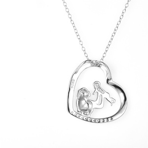 Aivenchy ciondolo donna in argento Sterling 925 di lusso catena da 16 pollici con cuore romantico e zircone CZ per regalo - Product Image 5