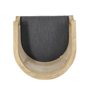 Fauteuil d'appoint moderne en rotin capitonné beige au design doux pour salon - Product Image 4