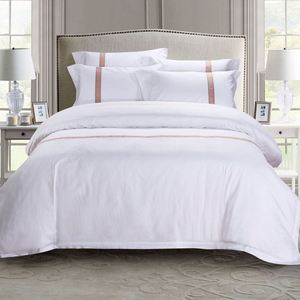 Set di biancheria da letto Hotel e ospedale in cotone bianco di lusso-<span class=keywords><strong>copripiumino</strong></span> doppio formato e federa include lenzuola piatte e attrezzate - Product Image 2