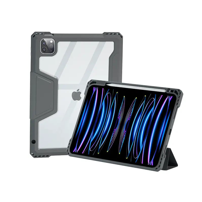 Tablet Front cover Auto Sleep/Wake Smart Cover Transparent Shell Tablet Case For Ipad Pro 12.9 2018/2020/2021/2022