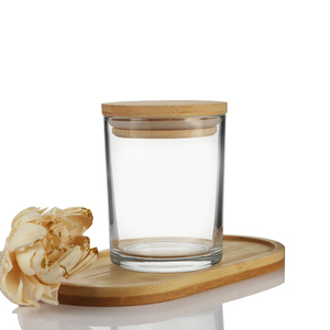 Hộp đựng nến thủy tinh trong suốt giao hàng nhanh 200ml có nắp gỗ tre mạ điện, trang trí Giáng sinh, Phục sinh, nhà cửa - Product Image 5