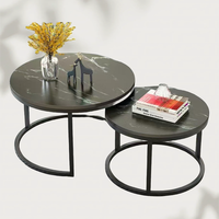 Table Basse Ronde Moderne de Luxe, Plateau en Bois, Vente Flash, Design Simple pour Salon et Bureau, Combinable et Empilable Portable