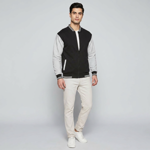 Superior quality good material Varsity Jackets for Men Stand Collar <b>Woolen</b> Fabric Casual CollegeBaseballjacket for men - Product Image 1