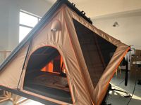Tente de toit rigide en toile pour camping SUV, gonflable, imperméable, double couche, quatre saisons, à montage rapide