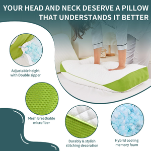 OEM Luxury Cooling <strong>Pillow</strong> for Hotel &amp; Home, Adjustable Shredded <strong>Memory</strong> <strong>Foam</strong> Fill, Medium Firm Support, <strong>King</strong> Queen <strong>Size</strong> - Product Image 5