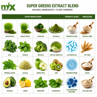 Super Veggies Green Superfoods Extract Probiotic Blend Vitamin Gummies pour la santé intestinale, l'immunité et le soutien quotidien du bien-être