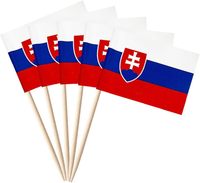 Pengiriman Cepat Bendera Tusuk Gigi Slovakia dan Tusuk Bendera Slovakia Mini Kecil untuk Dekorasi Kue Keping