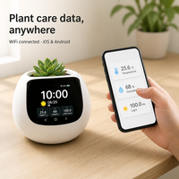 Moniteur intelligent pour plantes d'intérieur ODIS, WiFi, 4 en 1, capteur de soin des plantes, écran LCD, température, humidité, lumière, niveau d'eau