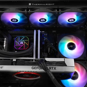 ชุดระบายความร้อนซีพียู Thermalright AQUA 360 BLACK V3 ARGB พร้อมพัดลม PWM สามตัว ความเร็ว 1500RPM สำหรับ LGA1700 AM5 ซีรีส์ V3  ออกแบบมาเพื่อประสิทธิภาพสูงสุด - Product Image 3
