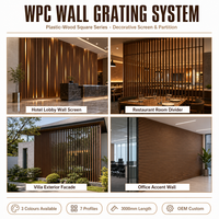 Grille murale WPC à lattes, écran vertical individuel pour spa, hôtel, villa, en composite écologique, résistant aux UV et aux intempéries, couleur Mocha Teak, OEM