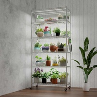 Étagères en fil métallique chromé à 6 niveaux, démontables, pour four à micro-ondes, chariot de rangement pour accessoires de cuisine, sortie d'usine