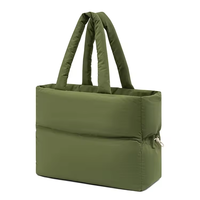 Sac fourre-tout matelassé léger en nylon pour femmes sac à main à fermeture éclair avec deux poignées Fac Direct doublure en polyester utilisation à la plage