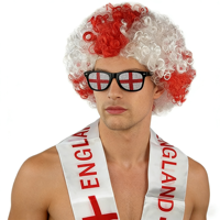 Kit d'accessoires pour supporters de football HLC personnalisé : drapeau de l'équipe nationale, perruque afro, lunettes, pour événements sportifs