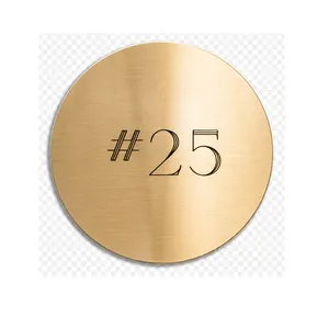 Round Brass Plate Metal Etching Custom Brass Tags Name Plates Plain Brass Stamping Blank Laser Cutting Engraved Round Brass Logo Plate