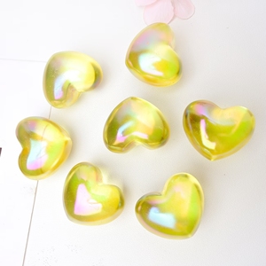 Venta al por mayor de corazones de aura amarilla fundidos en blanco para decoración de estantes de escritorio en el hogar, serie de regalos únicos, decoraciones para habitaciones. - Product Image 3