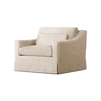Set Sofa Seksional Bentuk L Desain Mewah Terinspirasi Eropa untuk Villa, Lengan Miring Klasik, Kain yang Dapat Dikustomisasi, Sofa Minimalis