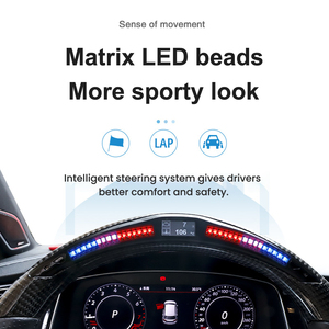 Volante de fibra de carbono para <span class=keywords><strong>BMW</strong></span> <span class=keywords><strong>E90</strong></span> 2007 CORTE DE CARBONO Coupe Racing Car LED Embellecedor de volante - Product Image 3