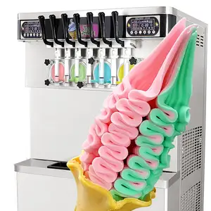 Tầng qua đêm giữ tươi miễn phí rửa 3 flavors7 hương vị phục vụ Máy làm kem mềm/máy tự động/sữa chua Máy làm kem