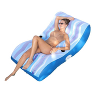COMCO personnalisé PVC gonflable piscine flotteur flocage canapé avec porte-gobelet été Air plage nager flottant chaise longue