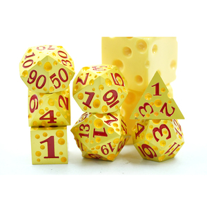 Vàng Pho Mát Đa Diện Kim Loại Xúc Xắc Thiết Lập Với Màu Đỏ Số Biểu Tượng Tùy Chỉnh 6 Hai Mặt 20 Sided Cho Hội Đồng Quản Trị Trò Chơi - Product Image 4