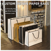 Sacs cadeaux en papier couché recyclables de luxe, design personnalisé, pour parfums de boutique, petits bijoux, emballage de cheveux, noir torsadé, artisanat