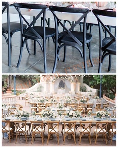 <span class=keywords><strong>Chaise</strong></span> empilable en résine à dossier croisé avec grain <span class=keywords><strong>de</strong></span> bois, vente en gros, idéale pour les restaurants, les mariages et les événements - Product Image 3