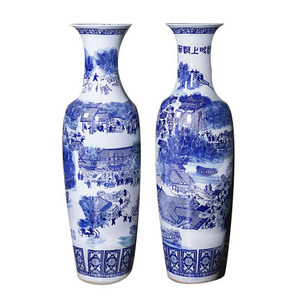 Chine décor à la maison traditionnel <span class=keywords><strong>bleu</strong></span> et blanc <span class=keywords><strong>vase</strong></span> de sol en céramique grand jingdezhen décors à la maison vases en céramique - Product Image 1