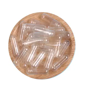 Cápsulas de gelatina transparente separadas, serviço OEM/ODM, cápsulas vazias para pó, tamanho 00
