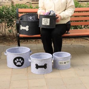 Con Chó Đồ chơi Giỏ lưu trữ bông dây lưu trữ giỏ Pet Phụ kiện Lưu trữ bin hộp màu be - Product Image 6