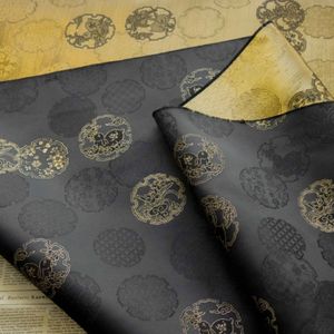 新中国シルクウサギジャカードチャイナサテン生地クラシックモンゴルチベットローブベストダークパターン生地 - Product Image 3