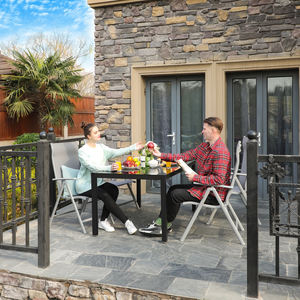 SONGMICS 4pcs High-Back Outdoor Furniture <strong>Folding</strong> Beach Picnic <strong>Chair</strong> Adjustable Aluminium Frame Camping Garden <strong>Chairs</strong> - Product Image 2