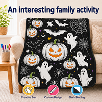 Couverture à colorier DIY Halloween Citrouille et Toile d'araignée, avec marqueurs, pour la maison, les loisirs créatifs en famille et comme cadeau - Meilleures ventes