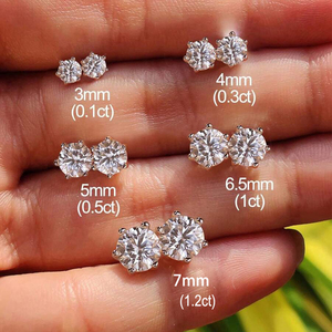Boucles d'oreilles minimalistes en argent sterling 925 plaqué rhodium avec moissanite pour cartilage, bijoux tendance pour femmes et hommes - Product Image 4