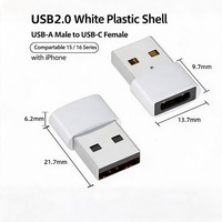 Adaptor USB2.0 Tipe C Output DC OTP Putih ABS Mini Portabel Dongle Transfer Data Pengisian Daya untuk Power Bank Ponsel Laptop