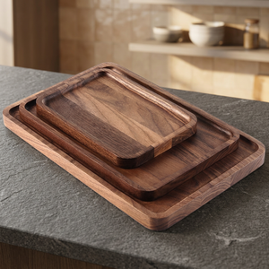 Ensemble de plateaux empilables durables et écologiques avec logo personnalisé, revêtement poudré, compatibles lave-vaisselle et micro-ondes, pour le petit-déjeuner et les aliments domestiques - Product Image 1