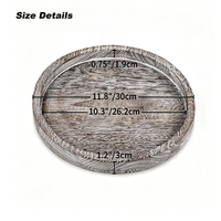 Nampan Lilin Kayu Rustic Bulat untuk Meja Dapur & Ruang Tamu, Dekorasi Rumah Gaya Farmhouse